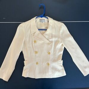Cream Double Breasted Blazer Jacket